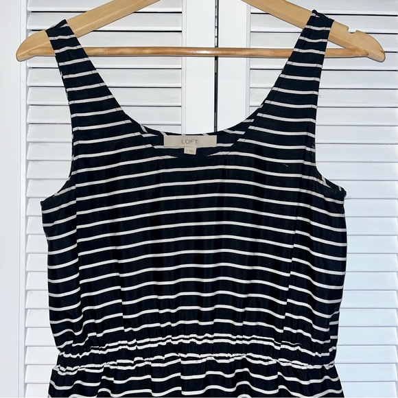 LOFT Black & White Striped Dress - Picture 2 of 15